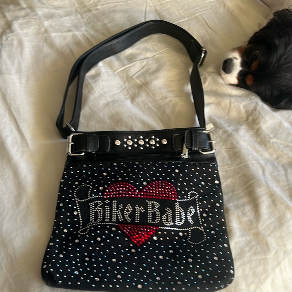 Biker Babe purse Brand New!! Crossbody/Regular purse!! Bling and awesomeness